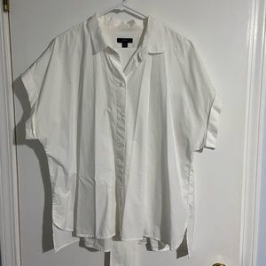 EUC J.Crew White Belted Buttondown